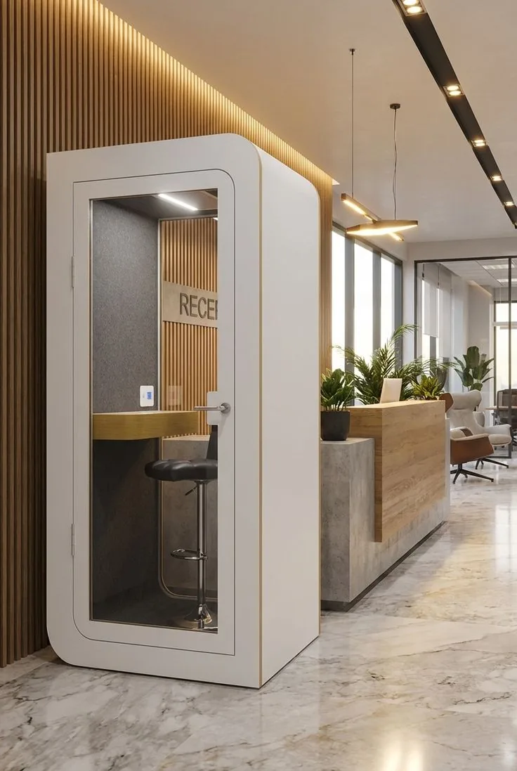 Kabina akustyczna Solo w strefie recepcyjnej biura